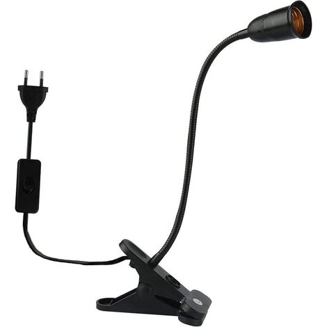 Casquillo flexible E27 de alambre de aluminio con pinza para lámparas de escritorio, ideal para el cultivo de plantas. (1/5)