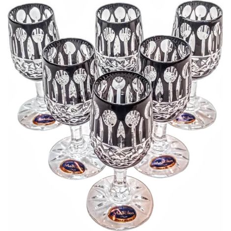 Copas de vodka de cristal negro de 25 ml, estilo francés (1/5)
