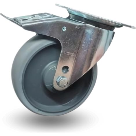 Roue pivotante, jeu de roues, frein, 160 mm, 200 kg, bppe, 1603, Ecoforma (1/5)