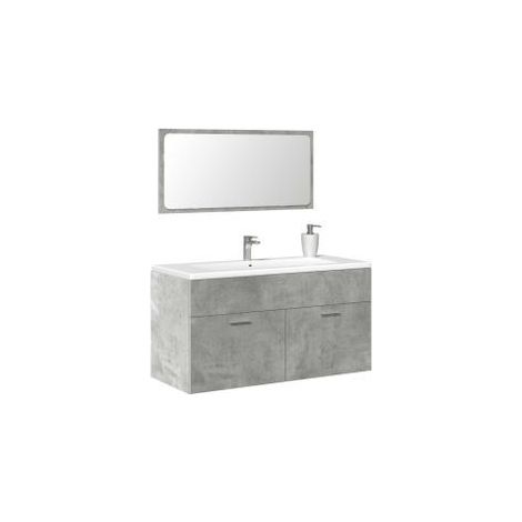 Armoire de bain avec miroir gris béton bois d'ingénierie (1/5)