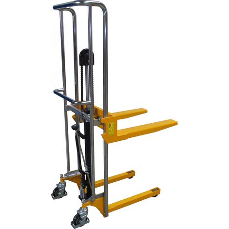 qteck Manuelle Minilifter Single 650mm Gabellänge 85-1500mm Hubhöhe mit 400kg Hubkraft