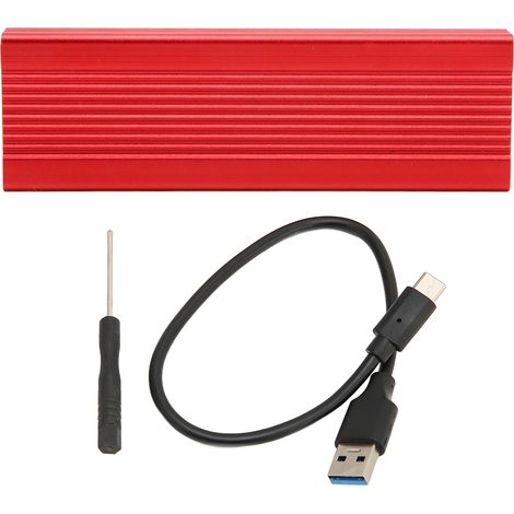 Boîtier SSD M.2 NVMe SATA USB3.1 10Gbps Ultra-fin Alliage Aluminium Plug and Play pour Ordinateur Portable Transfert Rouge (1/5)