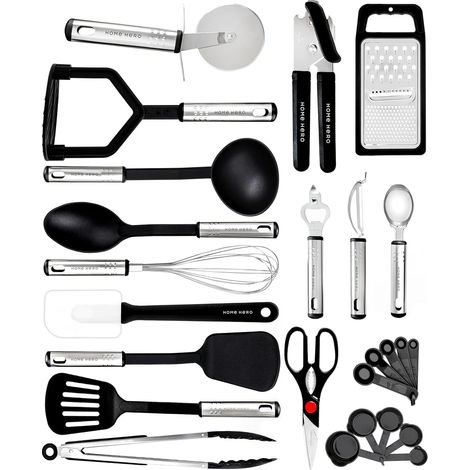 Set Ustensiles de Cuisine Anti Adhésif Résistant (Ustensiles en nylon, 25 pièces) (1/5)