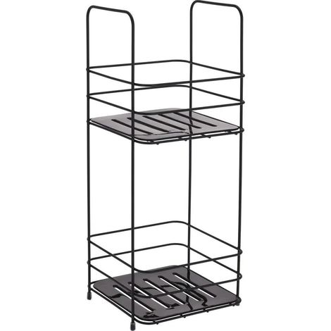 Etagère 2 niveaux KERY Acier Noir mat MSV (1/4)