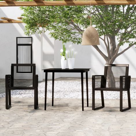 Juego de comedor para jardín 3 piezas negro vidaXL (1/5)