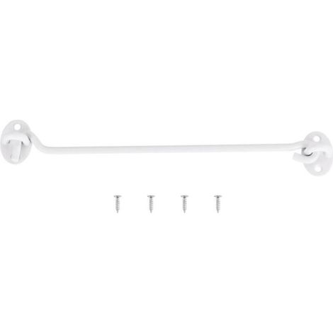 Verrou de porte de grange à crochet et œillet de 250 mm en acier inoxydable pour fenêtre, cabine, porte coulissante,blanc (1/4)
