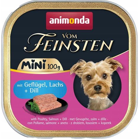 Animonda Dog Vom Feinsten Mini Nassfutter für kleine Hunderassen 100 g - Geflügel Lachs Dill 100 g