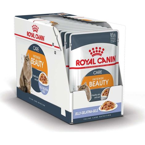 Royal Canin Beauty Intense Beauty 85g (glatine) Beaut et luminosit Glitter pour les chats adultes - 12 enveloppes 85g