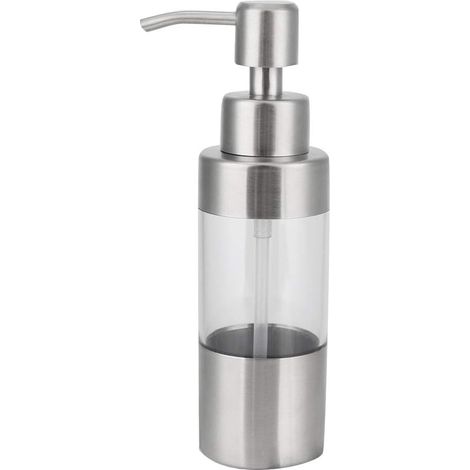 110 ml transparenter, manueller Seifenspender aus Edelstahl und ABS mit Schaumpumpe für Zuhause oder Hotel