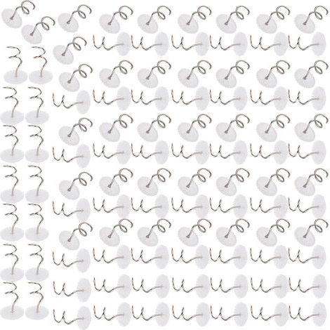 100 Épingles torsadées en acier inoxydable, ABS transparent antidérapant, clou spiral fixe pour canapé (1/5)
