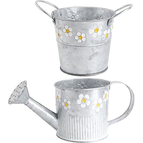 2 Stück Blumenkübel aus Eisenblech