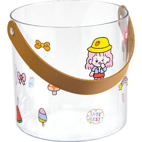 Durchsichtiger PET-Eiskübel für Wein und Bier, kompakte Größe 13 x 13 cm, ideal für Picknicks und den Gebrauch zu Hause (1/5)