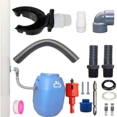 Recuperateur d Eau de Pluie pour Tuyau de Descente Ø 70-110mm, Récupérateur Eau de Pluie pour Descente de gouttière, Collecteur Eau de Pluie, Kit de récupérateur d'eau (Tuyau - 50cm) (1/5)