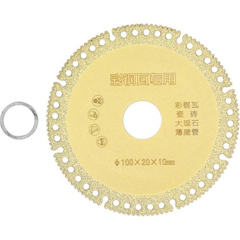 Lame de scie diamantée de 10 cm (4 pouces), coupe rapide, stable, disque tranchant pour carrelage, marbre et tuyaux à paroi mince