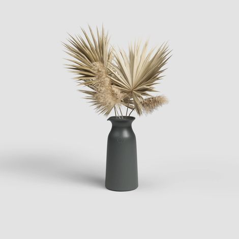 Pichet, Céramique fait à la main, Vase à fleurs décoratif élégant, Décoration intérieure, Anthracite, 30cm de haut (1/2)