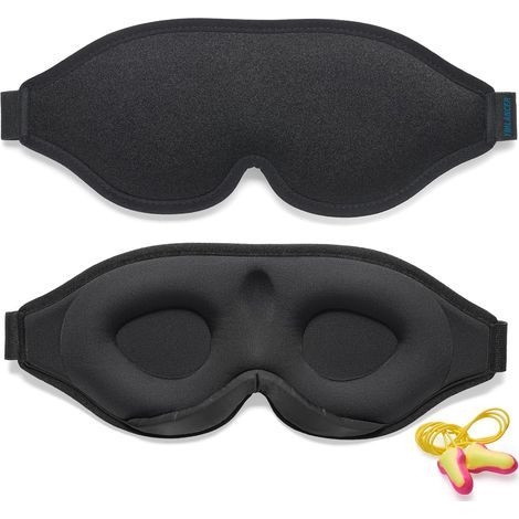 2026 Innovative Night Mask for Men and Women, Light Blocking Sleep Mask Design for Sleeping, Naps, Meditation, Travel (Black) (1/4)