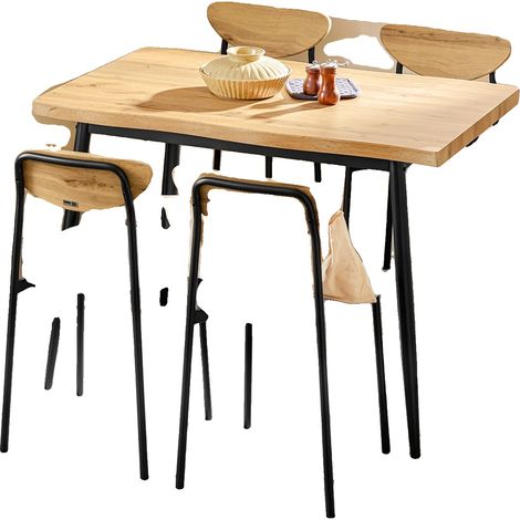 Juego de mesa de comedor, diseño compacto, sillas cómodas, NATURE (1/2)