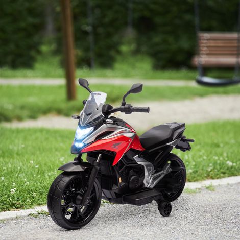 Moto électrique pour enfants 12V moto porteur Honda pour enfants 3 à 6 ans avec musique, phares rouge (1/5)