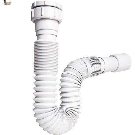 Universal 1-1/4" or 1-1/2" Flexible Expandable Pipe Drain Siphon and Outlet 32 or 40 mm for Sink, Sink, Bidet, Bathroom or Kitchen Drain Pipe White (1) (1/4)