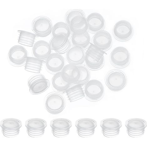 Bouchon Fileté 15mm - Lot de 25 - Plastique PE Transparent - Anneau de Traction - Étanchéité Salière et Pot (1/5)