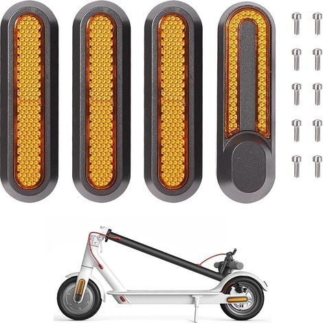 4 pcs enjoliveurs en plastique avec réflecteurs compatible pour Trottinette électrique M365 1S Pro2,Orange (1/5)