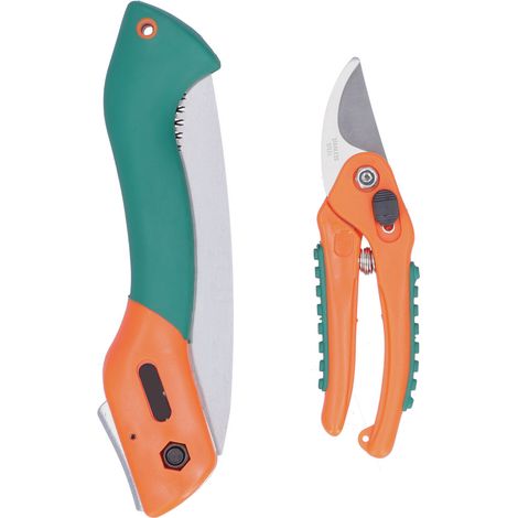 Sécateur de jardinage professionnel coupe branches fleurs outil manuel avec scie pliante 11829 (1/5)