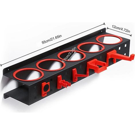Support mural pour outils de lavage auto, rangement pour flacons pulvérisateurs, organisateur d'entretien automobile, cintre métallique pour outils de lavage auto (1/5)