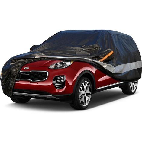Autoabdeckung 10 Schichten Wasserdicht Atmungsaktiv für Kia Sportage (2004-2023) Schwarz (1/5)