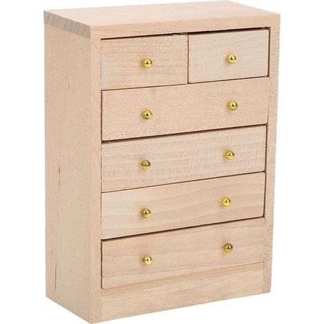 Meuble miniature en bois, armoire, décoration pour maison de poupée à l'échelle 1:12 (1/5)