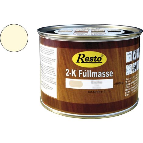 Resto 2K Füllmasse 500g Fichte, 2K Spachtel, Holzkitt, Holzspachtel auf Polyesterbasis, schnell trocknend, beizbar, überstreichbar