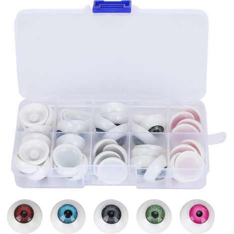 Doll Eyeballs Half Round Plastic Eyes Colorful DIY Bear Crafts Materials Halloween Accessories20MM 40Pcs (1/5)