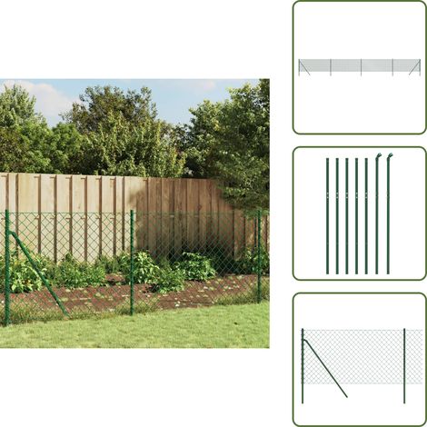 Clôture en mailles de chaîne vert 1,1x10 m - Clôture En Maille - Clôture Cyclique - Clôture Jardin - Clôture Verte - Clôture Résistante (1/5)