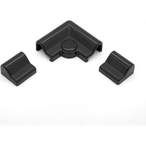 WITEN&NOCK Schwallprofil-Set mit Endstücke und Eckverbinder 90° ohne Schwallschutzprofil schwarz