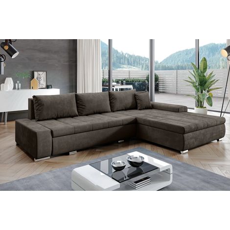 AX LIVING Eckcouch mit Bettfunktion Tunceli Braun - 297cm breit Modern