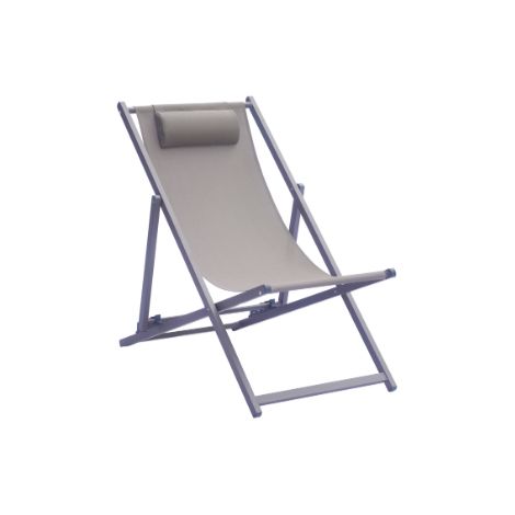Taubenfarbener Strandkorb aus Aluminium und Textilene MALIGI HOME MG-CRISTIANA Tortora (1/2)