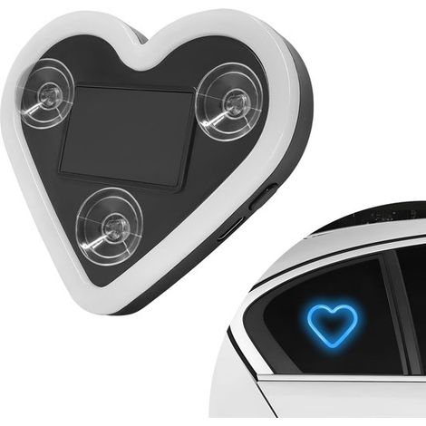 Herzförmige LED Ambientebeleuchtung für das Auto, solarbetriebene herzförmige Lampe für die C Säule, Ambientebeleuchtung mit Vibrationssensor, dr