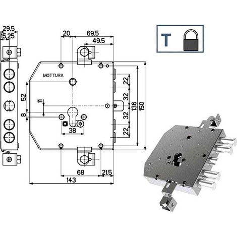 Serrure Sic.Triplice 89E30 Mottura