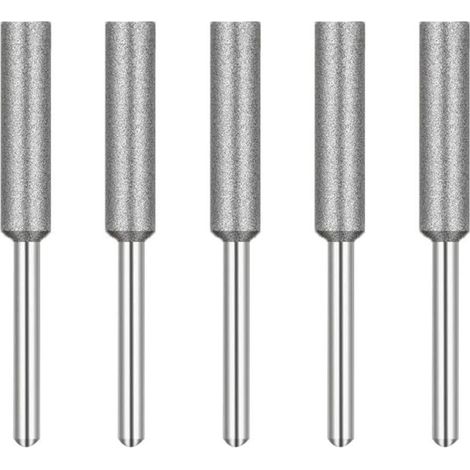 Fraise d'Affûteuse de Tronçonneuse,Diamant Affûteur de Tronçonneus,Têtes de Meulage en ,Pierre à Meuler pour Tronçonneuse,4 mm,pour Affûteur de Tronçonneuse ,5 Pièces