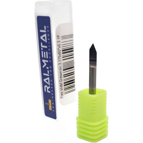 Fresa per incisione in metallo duro integrale 3,175 x 60° x 0,3 mm 1P (1/5)