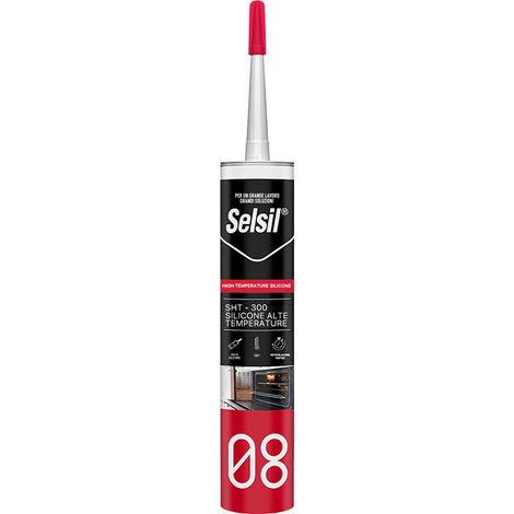 SILICONE ACETICO ALTA TEMPERATURA 'SNH' rosso ml 300 - (ral 3024)