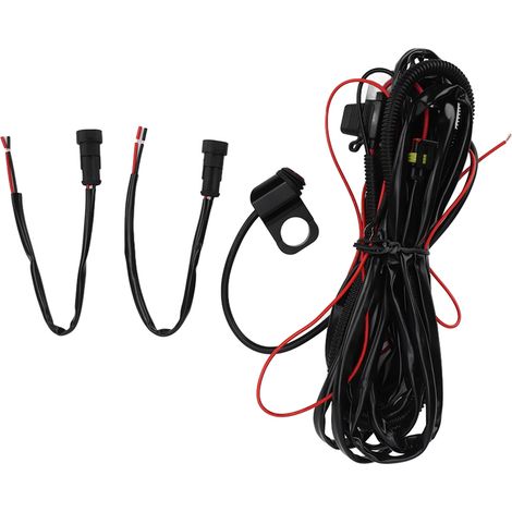 Interrupteur à bouton pour guidon de moto, faisceau étanche pour feux antibrouillard LED, pour quad et moto tout-terrain, 1,6 m / 1,75 yd (1/5)