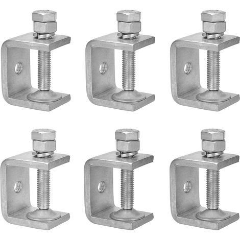 6-Piece C-Clamp Set, 30mm, Heavy-Duty 304 Stainless Steel, Adjustable Clamping Range 0-25mm for Welding, Carpentry, Home Assembly, and Cabinetmaking (1/5)