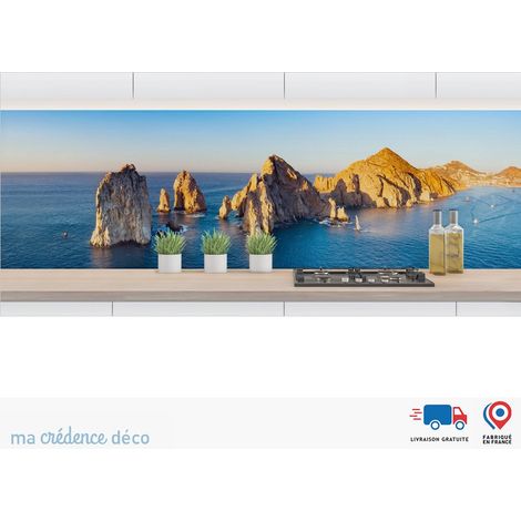 Crédence : Mer et rochers - Alu composite - 120 - 60 (1/3)