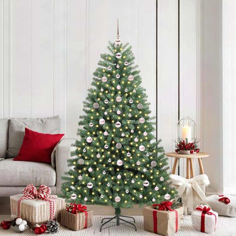 vidaXL Künstlicher klappbarer Weihnachtsbaum mit 300 LEDs Grün 180 cm (1/5)