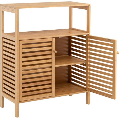 Mueble de baño 64 x 27,5 x 80 cm práctico almacenaje diseño moderno bambú natural 200012760