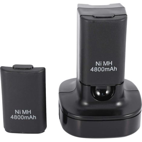 Estación de carga dual con 2 baterías recargables de 4800 mAh y LED para mando de 360 con enchufe europeo. (1/5)