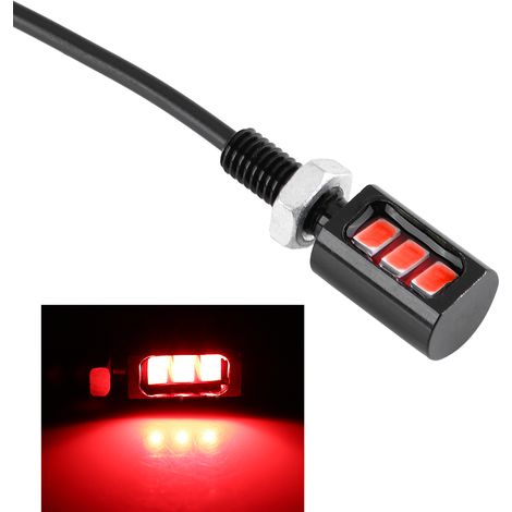 2x Plaque Immatriculation Vis Ampoule LED Rouge 12V Universel Moto Auto Feu Éclairage (1/5)