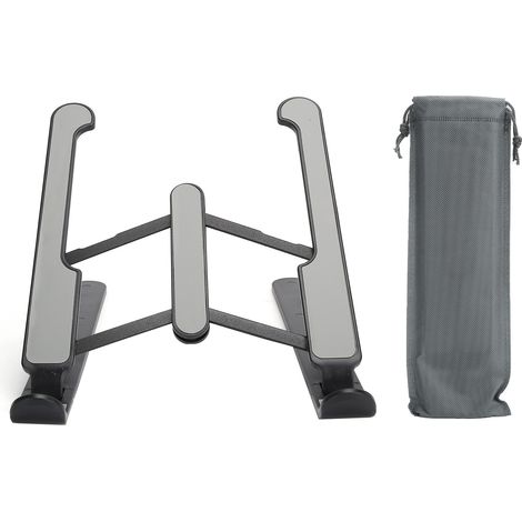 6-stufiger Laptopständer, faltbarer Kühlständer für den Schreibtisch, verstellbare Ablagefläche, Schwarz (1/5)