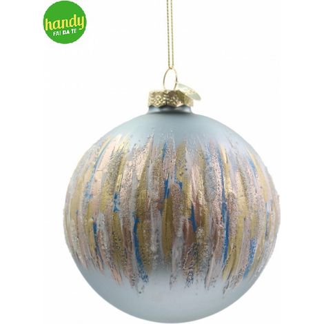 Sfera Bizzotto Painting Azzurro in vetro Ø 10 cm
