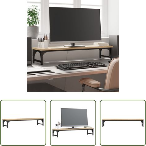 Support écran bois - Support de moniteur chêne sonoma 85x23x15,5cm bois d'ingénierie (1/5)